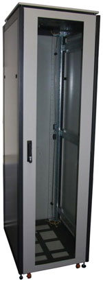 Шкаф телекоммуникационный 19", 47U, 600х800х2200 с металлической и стеклянной дверью 