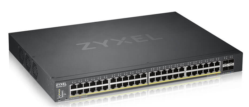 ZYXEL Гибридный Smart L2+ коммутатор NebulaFlex XGS1930-52HP, 48xGE PoE+, 4xSFP+, бюджет PoE 375 Вт, автономное/облачное управление