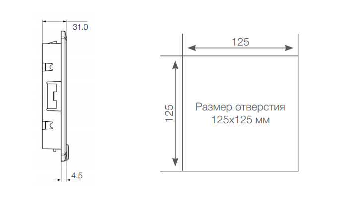 PTF 1500T; Вентилятор с фильтром, 100м3/ч. (125x125мм). 230В АС. IP54