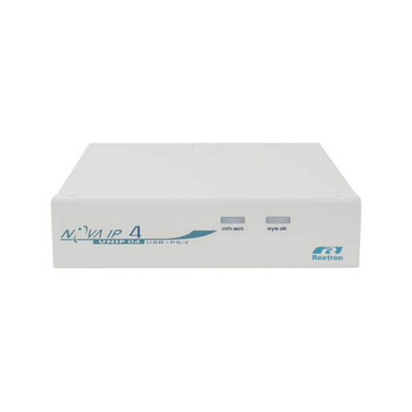 Переключатель IP KVM 1U, 4 порта D-Sub + PS/2 или USB, LAN, RS232, OSD-меню, с кронштейном