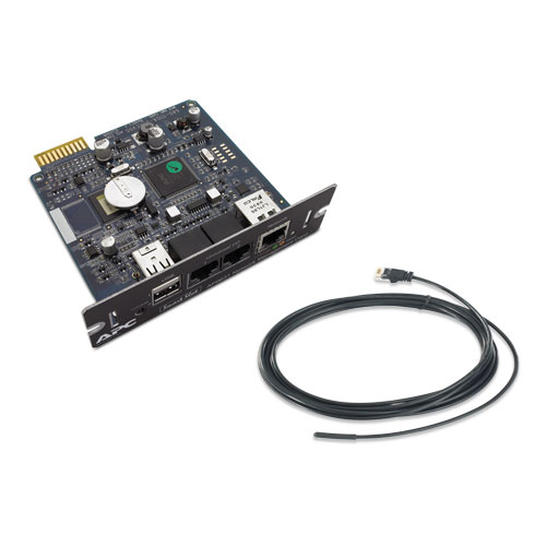 APC UPS Network Management Card 2 with Env. Monitoring  (HTTPS/SSL, SSH (up to 2048-bit encr.), SNMPv3, CD with software, Temp. Sensor  (new release AP9619)