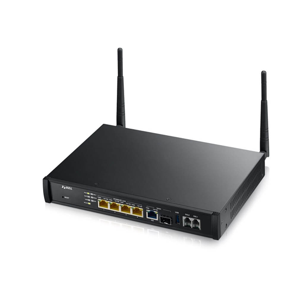Zyxel SBG3500-N, 1xWAN GE/SFP, 2xRJ11 ADSL2+/VDSL2 (Annex A), 4xLAN GE, 802.11n (2,4 ГГц) до 300 Мбит/сек, 2 съемные антенны, 2xUSB2.0, VPN туннели (20/35), AP Controller (2/10)