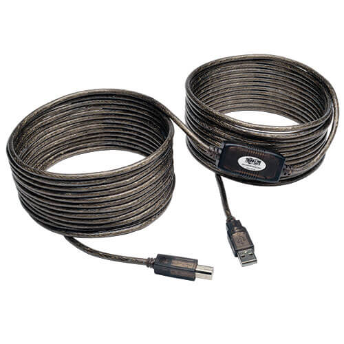 Высокоскоростной кабель USB 2.0 длиной 10,8 м с разъемами A/B (штекер/штекер) и активным ретранслятором