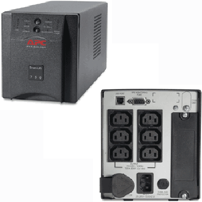 Smart-UPS 750VA/500W, Input 230V/Output 230V, Interface Port DB-9 RS-232, USB, SmartSlot, PowerChute, BLACK