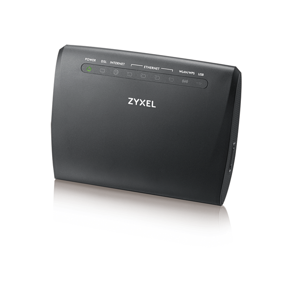 Zyxel VMG1312-B10D, 2xWAN (RJ-45 и RJ-11), Annex A, profile 17a, 802.11n (2,4 ГГц) до 300 Мбит/сек, 4xLAN FE, 1xUSB2.0 (поддержка 3G/4G модемов)