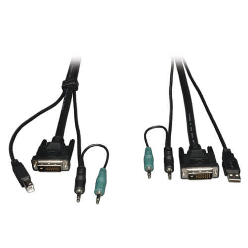 Комплект КВМ-кабелей длиной 1,8 м с разъемами DVI / USB / аудио