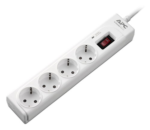 APC Essential SurgeArrest 4 outlets, 1 meter power cord, 230V Russia, White