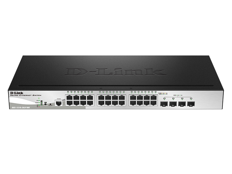 D-Link DGS-1510-28LP/ME/A1A, Managed Gigabit Switch with 24 PoE Ports 10/100/1000Base-T + 4 1000Base-X SFP ports