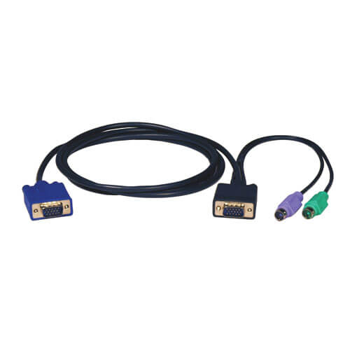 Комплект кабелей длиной 3 м (3 в 1) с разъемами PS/2 для КВМ-переключателя мод. B004-008