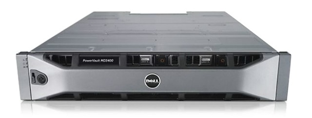 Dell PowerVault MD3400 SAS 12xLFF Dual Controller 4GB Cache/ no HDD UpTo12LFF/ 2x600W RPS/ Bezel/ Static ReadyRails/ need upgrade firmware Controller/ 3YPSNBD
