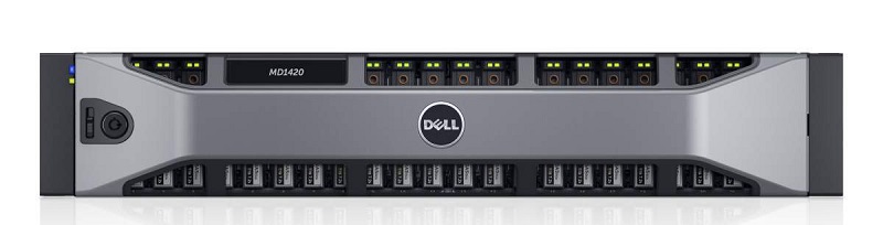 Dell Storage MD1420 SAS 24xSFF Dual EMM/2x1.2TB 10k/ UpTo24SFF/ 2x600W RPS/ 2xCable SAS HD-Mini 2m/ Bezel/ Static ReadyRails II/ 3YPSNBD (210-ADBP)