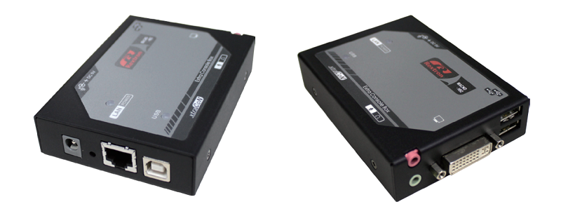 Удлинитель КВМ Rextron (до 1920 x 1080) DVI-D+Audio, USB-A x 2, RJ-45 LAN-порт