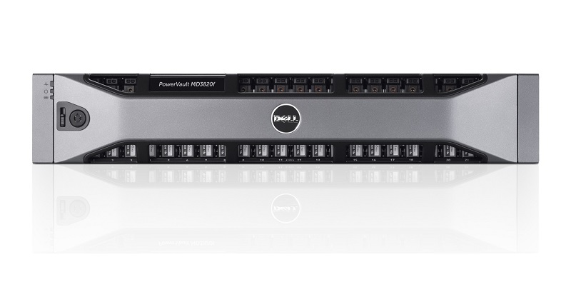 Dell PowerVault MD3820f FC 16GBs 24xSFF Dual Controller 8GB Cache/ no HDD UpTo24SFF/ 2x600W RPS/ 4xSFP Tranceiver 16GBs/ Bezel/ Static ReadyRails II/ 3YPSNBD (210-ACCT)