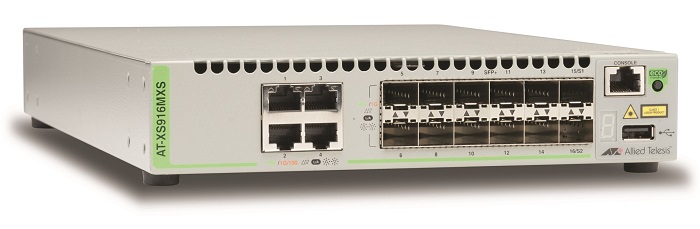 Allied telesis 12x SFP+, 4x 10/100/1000/10G-T, Intelligent Switch, STK, EU Power Cord