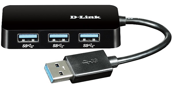 D-Link DUB-1341/A1B, 4-Port Super Speed USB 3.0 Hub 4 USB Type A (female) downstream ports 1 Upstream USB Type A (male) port USB specification version 3.0 (data rates of up to 5 Gbps) Backwards compat