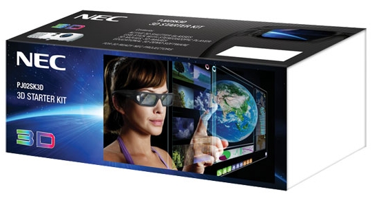 NEC 3D Starter Kit: стерео-комплект для проекторов NEC, вкл. DLP-Link 3D стереоочки, 3D demo soft, content.