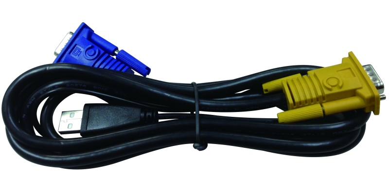 D-Link DKVM-IPVUCB/10, 2 in 1 USB + D-SUB KVM Cable for DKVM-IP8/T1 device, 1.8m (10 pcs)