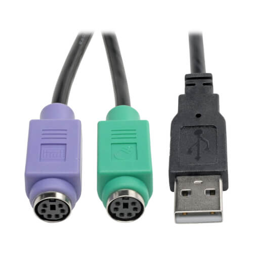 Переходник с USB на PS/2 для подключения клавиатуры и мыши (с разъемом типа A (штекер) и 2 разъемами Mini-Din6 (гнездо))