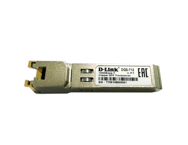 D-Link SFP Transceiver with 1 1000Base-T port.Copper transceiver (up to 100m), 3.3V power.D-LinkCopper transceiver (up to 100m), 3.3V power.
