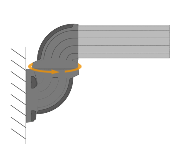 Угловая розетка модуля настенного монтажа. Система 60