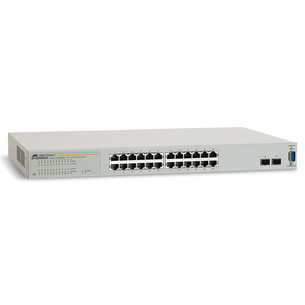 Allied Telesis 20x10/100/1000T + 4x10/100/1000T or SFP WebSmart switch (VLAN group, Port Trunking, Port Mirroring, QoS, 19')