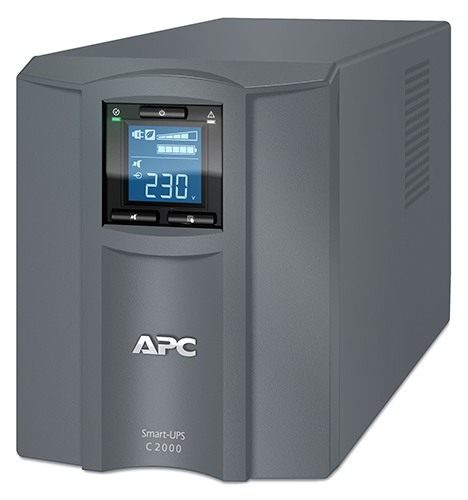 APC Smart-UPS C 2000VA/1300W, 230V, Line-Interactive, Out: 220-240V 6xC13/1xC19, LCD, Gray, 1 year warranty, No CD/cables