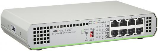 Allied telesis 8 port 10/100/1000TX unmanaged switch with internal power supply EU Power Adapter