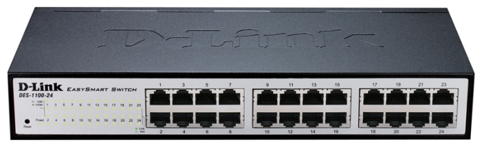 D-Link DES-1100-24/A2A, 24 ports compact 11” EasySmart switch