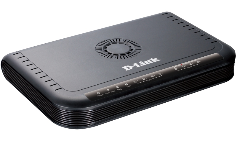 D-Link DVG-5004S/D1A, VoIP Gateway with 4 FXS ports, 1 10/100Base-TX WAN port, and 4 10/100Base-TX LAN ports.