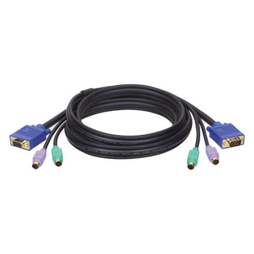 Комплект кабелей длиной 3 м ("3 в 1") с разъемами PS/2 для КВМ-переключателя мод. B007-008