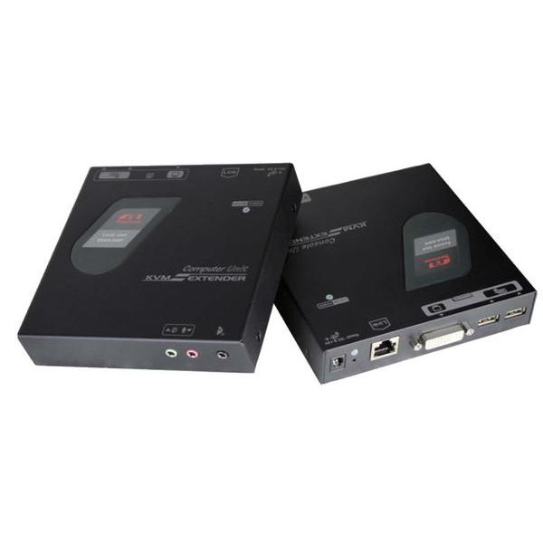 КВМ-удлинитель DVI, FullHD, Audio, до 100 м, локальное (PS/2, USB B) и удаленное устройство (2xUSB A)