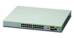 Allied telesis 24 x 10/100T POE+ ports and 4 x 100/1000X SFP (2 for Stacking), Fixed AC power supply, EU Power Cord