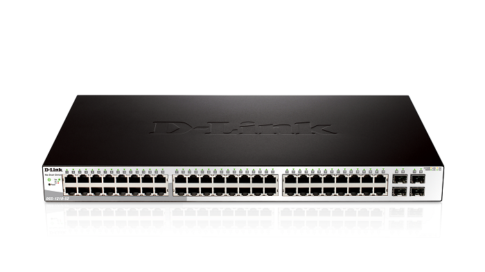 D-Link DGS-1210-52MPP/E1A, Gigabit Smart Switch with 48 10/100/1000Base-T PoE ports and 4 Gigabit SFP ports