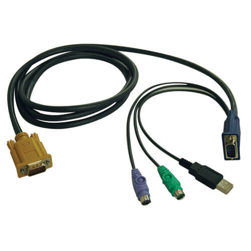 Кабель длиной 4,5 м с комбинированными разъемами USB/PS2 для КВМ-переключателей B020-U08/U16 и B022-U16