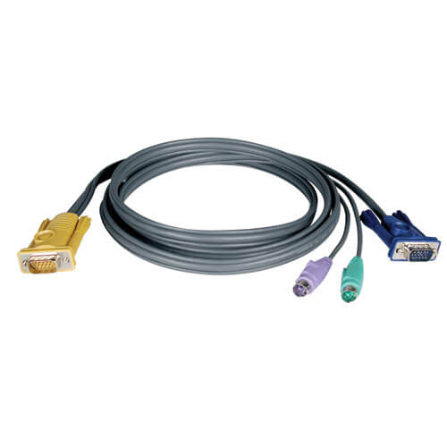 Комплект кабелей длиной 7,5 м с разъемами PS/2 ("3 в 1") для подключения КВМ-переключателей серий B020-008/016 и настольной серии B022-016