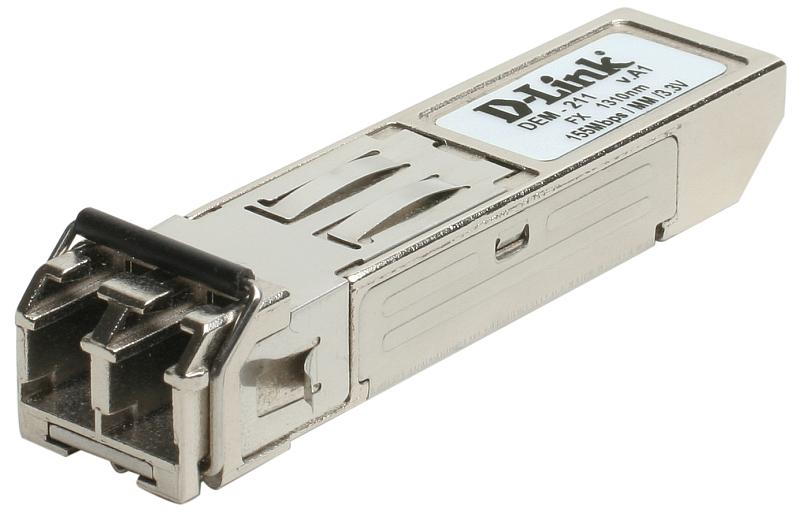 D-Link 211/A1A, SFP Transceiver with 1 100Base-FX port.Up to 2km, multi-mode Fiber, Duplex LC connector, Transmitting and Receiving wavelength: 1310nm, 3.3V power.