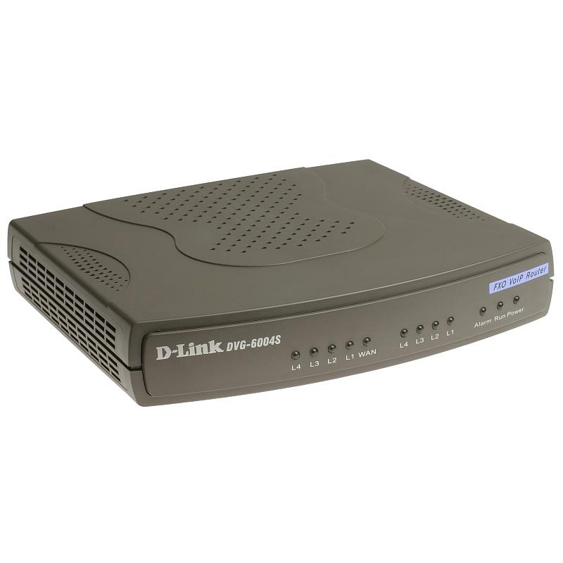 D-Link DVG-6004S,  VoIP Gateway, 4хFXO, 4x10/100BASE-TX (LAN), 1x10/100BASE-TX (WAN)