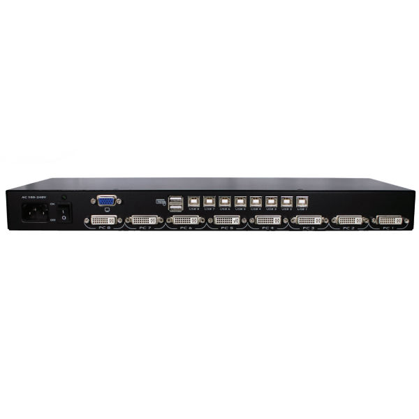 Модуль DVI-КВМ, 8 портов DVI + USB, OSD-меню, крепление 19", для LCD-панелей Rextron