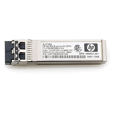 HP 8Gb Short Wave Transceiver Kit (LC connector) for 8/16Gb SAN Switch B-series (analog AJ716A)