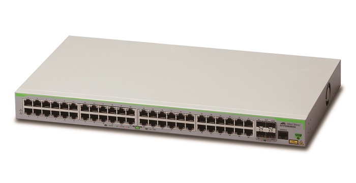 Allied Telesis 48 x 10/100T ports and 4 x 100/1000X SFP (2 for Stacking), Fixed AC power supply, EU Power Cord