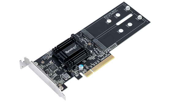 Synology M.2 SSD-Sata adapter, LP PCIe 2.0x8 (for DS1819+, DS2419+ , DS1517+, DS1817+, DS3018xs, FS1018, RS1219+, for all xs/xs+ models) up to 2xSSD M.2 SATA