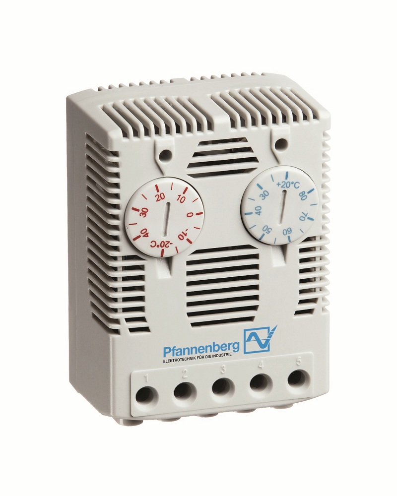 Сдвоенный терморегулятор (термостат) (замыкание и размыкание), 0..+60°C, 230В