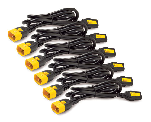 Power Cord Kit (6 ps), Locking, IEC 320 C13 to IEC 320 C14, 10A, 208/230V, 1,8m (repl. AP8706S)