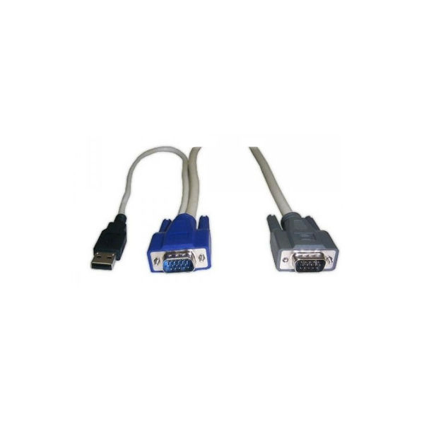 Кабель для КВМ-переключателей 2-в-1, USB-A, D-Sub 15-pin (M-M), для FIPS, UNIP, EUC, 1,8 м