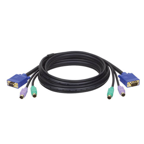 Комплект кабелей длиной 4,5 м ("3 в 1") с разъемами PS/2 для КВМ-переключателя мод. B007-008