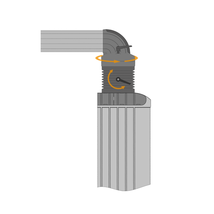Адаптер углового ввода панели Ø130 мм. Система 60