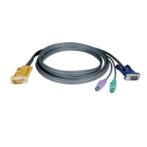 Комплект кабелей длиной 4,5 м с разъемами PS/2 ("3 в 1") для подключения КВМ-переключателей серий B020-008/016 и настольной серии B022-016