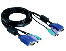 D-Link DKVM-CB3, Cable Kit for DKVM Products, PS/2 keyboard cable, PS/2 mouse cable, Monitor cable, 3m