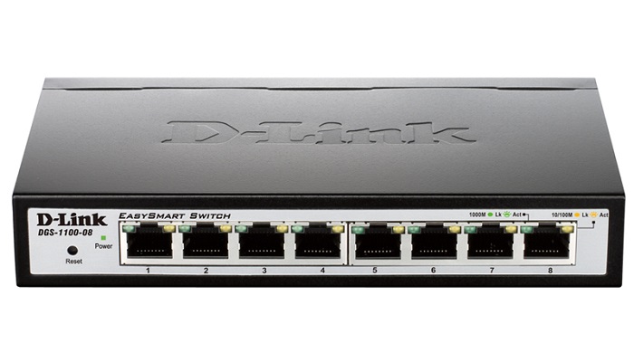 D-Link DGS-1100-10MPP/B1A, 8-Ports 10/100/1000Mbps PoE + 2-Ports SFP 1000Mbps EasySmart Switch / Surveillance Switch