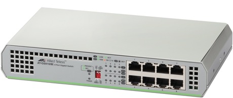 Allied telesis 8 port 10/100/1000TX unmanaged switch with external power supply EU Power Adapter